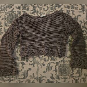 American Eagle Outfitters Brown Cropped Sweater